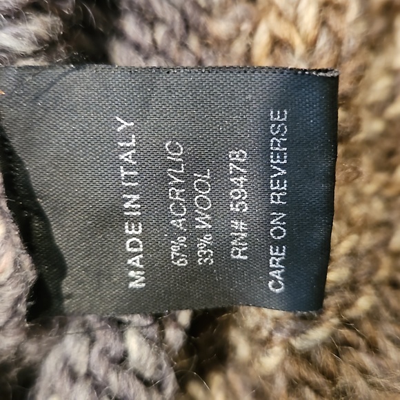 Y2K Silvia Novelli Noba Rounded Cardigan Sweater Womens Medium Brown Wrap Style - Picture 7 of 9